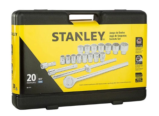 Juego / Dados / Corto 3/4" / 19 Piezas 12 puntos / Pulgadas / STANLEY / DEWALT-16-A-3-B