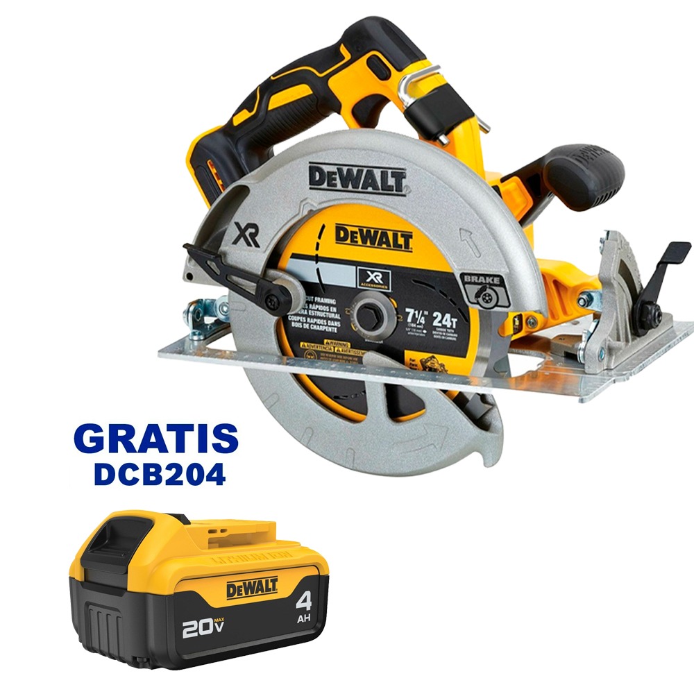 Sierra Circular DEWALT 7 1/4&quot; 20V / DCS570B / BARETOOL /  GRATIS DCB204 / DEWALT-(B2)-PISO-2