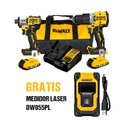 Combo Taladro DCK250D2 / DCD805+DCF845 / 2 Bateria 1 Cargador / 20 Voltios / DEWALT-