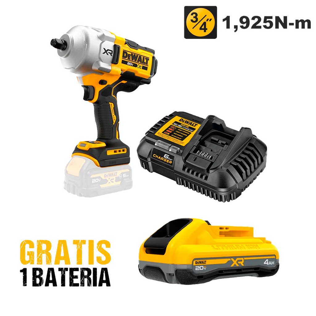 Pistola de Impacto 3/" DCF964B-OF / 1,925 Nm / BARETOOL / GRATIS DCB2104 / DEWALT-