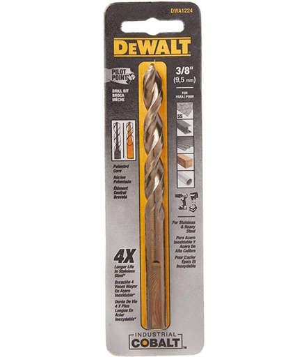 [DWA1224] Broca Metal Madera Cobalto 3/8&quot; DeWalt / DEWALT-5-B-3-E-2