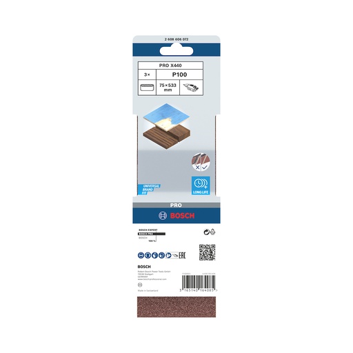 [2608606072] Lija de Banda 3X21 G 100 3 PCS BEST / BOSCH-