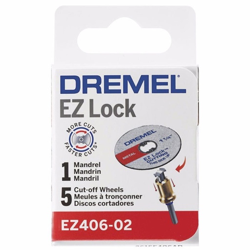 [EZ406] Ruedas Cortadoras EZ DREMEL / Kit 5 Unidades / EZ406 + Mandril / BOSCH-TABLA 2