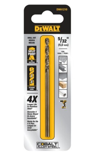 [DWA1210] Broca Metal Madera Cobalto 5/32&quot; DeWalt / DEWALT-5-B-3-C-3