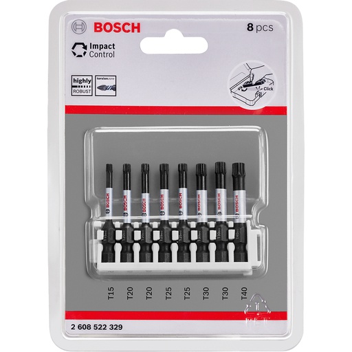 [2608522329] Punta Torx T15-T20-T25-T30-T40 BOSCH / 8 UNIDADES / BOSCH-TABLA-ACC