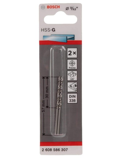 [2608586307] Broca Metal Madera HSS BOSCH 3/32"  BLISTER / BOSCH-TABLA-5