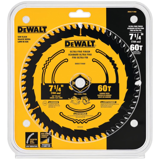 [DWA171460] Disco Sierra Circular 7 1/4&quot; 60D DEWALT Corte Fino / DEWALT-Tabla-1