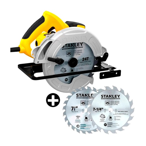 [SC16D2-B3] Sierra Circular STANLEY 7 1/4&quot; SC16D2-B3 1600 Watt/1-Disco 24 Dientes 1- Disco 40 Dientes/DEWALT-1-E-2-A/(B2)-16-E-1-A