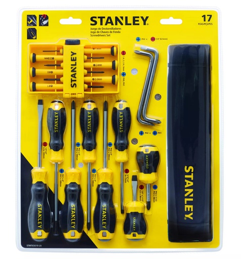 [STMT65616-LA] Desarmadores KIT STANLEY de 17 PZAS / PHILIPS CASTIGADERA / DEWALT-