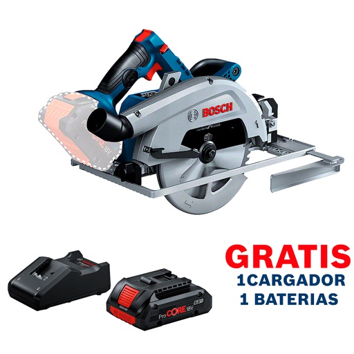 [16B5] Sierra Circular 7 1/4&quot; / 18V / GKS 18V-68 GC / BITURBO / BARETOOL / GRATIS 1-BATERIA + 1-CARGADOR / BOSCH-8-A-1-B-1