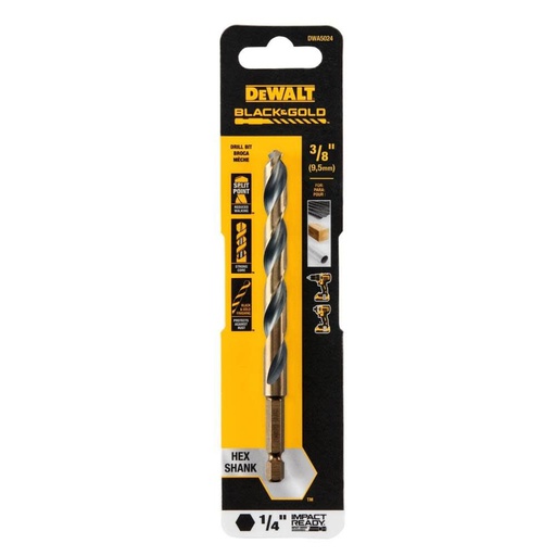 [DWA5024] Broca Metal Madera / HEXAGONAL / 3/8" / DEWALT-Tabla-3