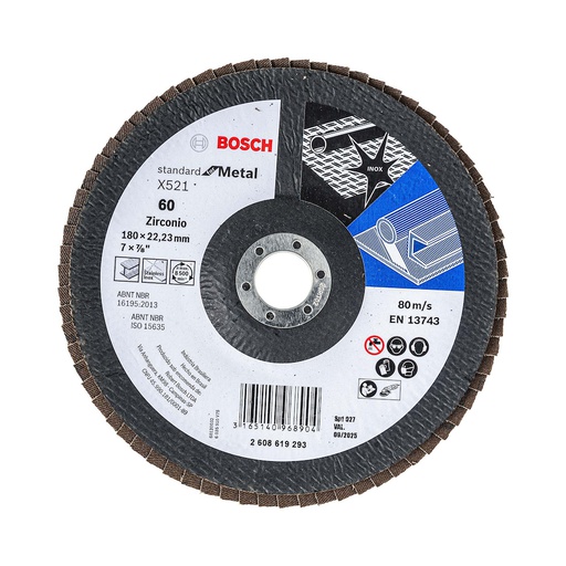 [2608619293] Disco Laminado 7" G.60 / STANDARD-FB / INOX-METAL / BOSCH-7-D-3-C