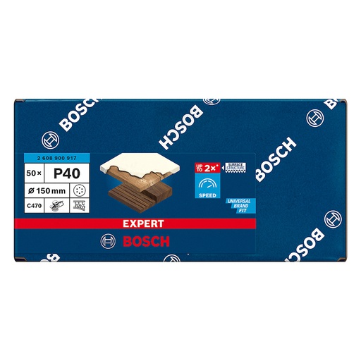[2608900917] Lija Circular Gex Top BOSCH 6&quot; G40 / 6 Hoyos / EXPERT / BOSCH-