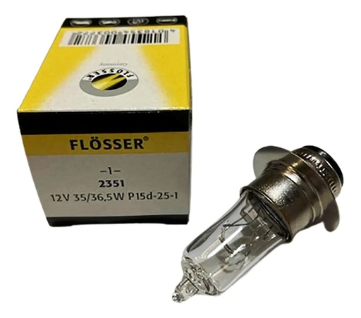 [2351] Bombilla Auxiliar FLOSSER 12V 35/36 5W P15D-25-1 / 2 Contatos / BOSCH-