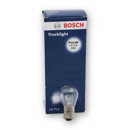 [1987302501] Bombilla Auxiliar BOSCH ( 1 Contacto ) P21W / 24V / BA15S / BOSCH-10-C-1